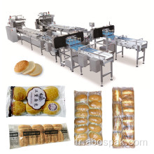 remplissage automatique de petits pains à hamburger formant une machine à emballer